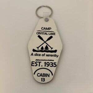 Camp Crystal Lake Cabin 13 Keychain Tag – Friday the 13th Horror Collectible